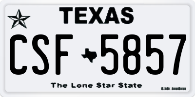 TX license plate CSF5857