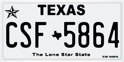 TX license plate CSF5864