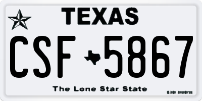 TX license plate CSF5867