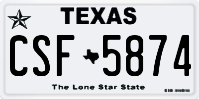 TX license plate CSF5874