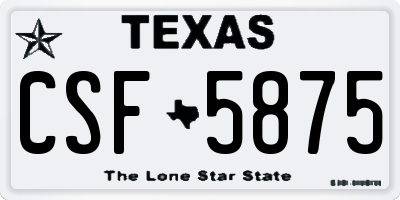 TX license plate CSF5875