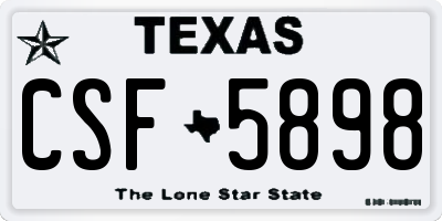TX license plate CSF5898