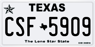TX license plate CSF5909