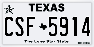 TX license plate CSF5914