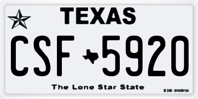 TX license plate CSF5920