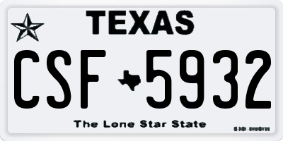 TX license plate CSF5932
