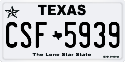 TX license plate CSF5939