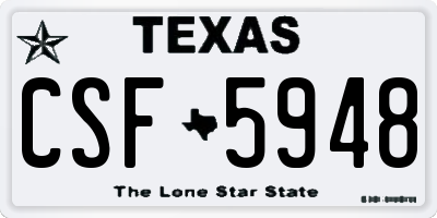 TX license plate CSF5948
