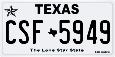 TX license plate CSF5949
