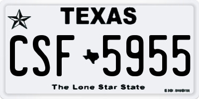 TX license plate CSF5955