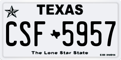 TX license plate CSF5957