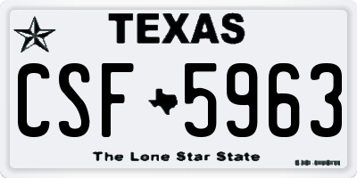 TX license plate CSF5963