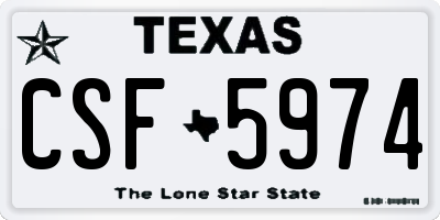 TX license plate CSF5974