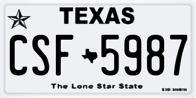 TX license plate CSF5987