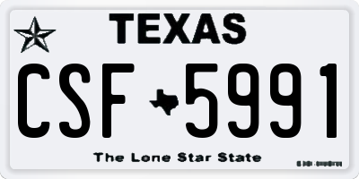 TX license plate CSF5991