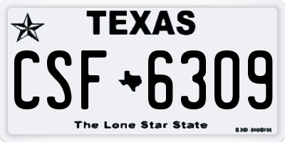 TX license plate CSF6309