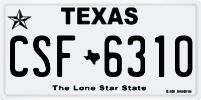 TX license plate CSF6310