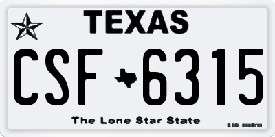 TX license plate CSF6315
