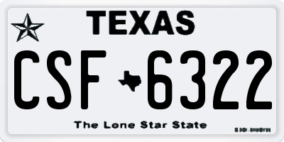 TX license plate CSF6322