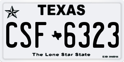 TX license plate CSF6323