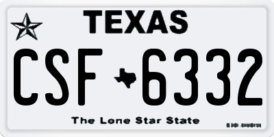 TX license plate CSF6332