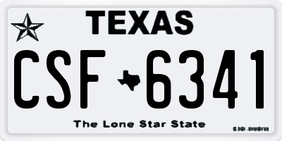 TX license plate CSF6341