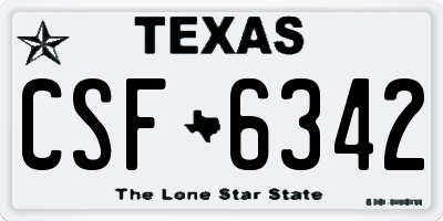 TX license plate CSF6342