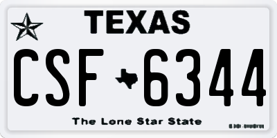TX license plate CSF6344