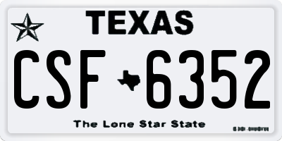 TX license plate CSF6352