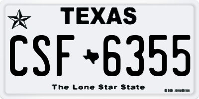 TX license plate CSF6355
