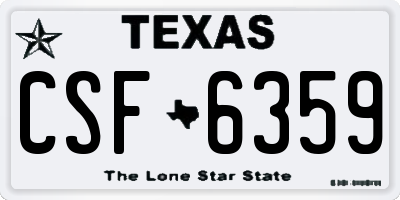 TX license plate CSF6359