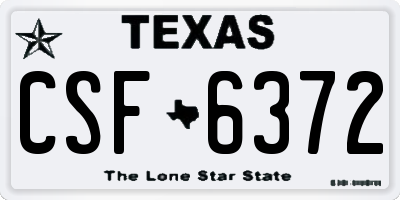 TX license plate CSF6372