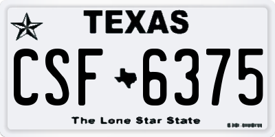TX license plate CSF6375