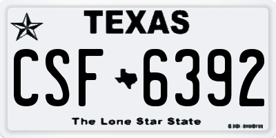 TX license plate CSF6392