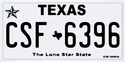 TX license plate CSF6396