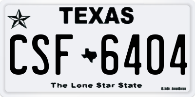 TX license plate CSF6404