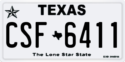 TX license plate CSF6411