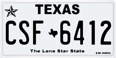 TX license plate CSF6412