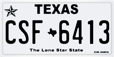 TX license plate CSF6413