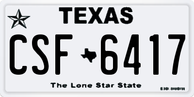 TX license plate CSF6417