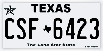 TX license plate CSF6423