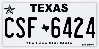 TX license plate CSF6424