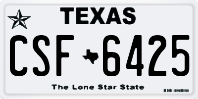 TX license plate CSF6425