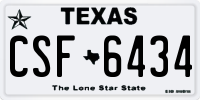 TX license plate CSF6434