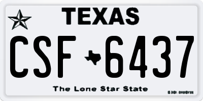 TX license plate CSF6437
