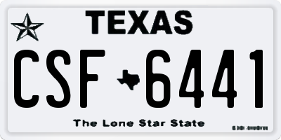 TX license plate CSF6441