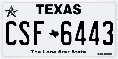 TX license plate CSF6443