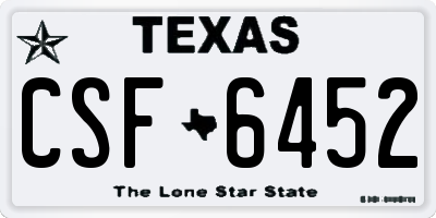 TX license plate CSF6452