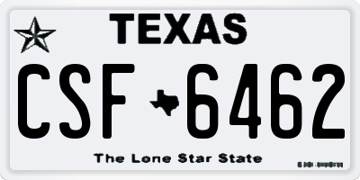 TX license plate CSF6462
