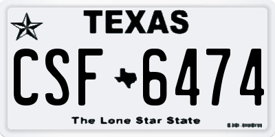TX license plate CSF6474